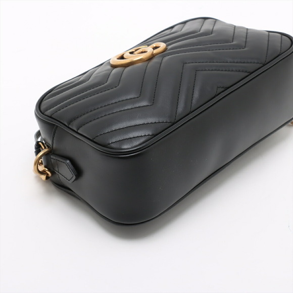 Gucci GG Marmont Leather Chain Shoulder Bag Black - Picture 4 of 8